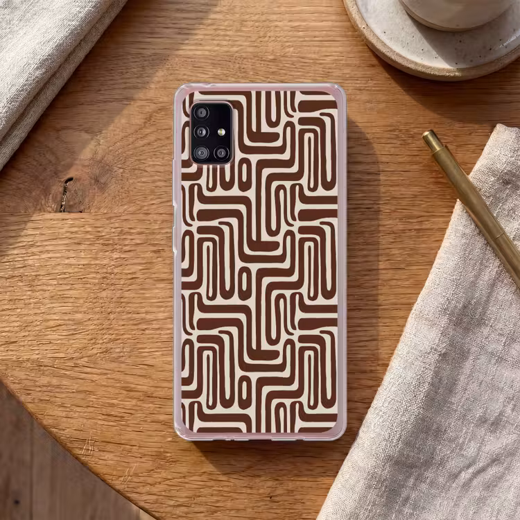 Abstract - Patroon - Bruin Telefoonhoesje Samsung Galaxy A51 5G klein 373 -sfeer1