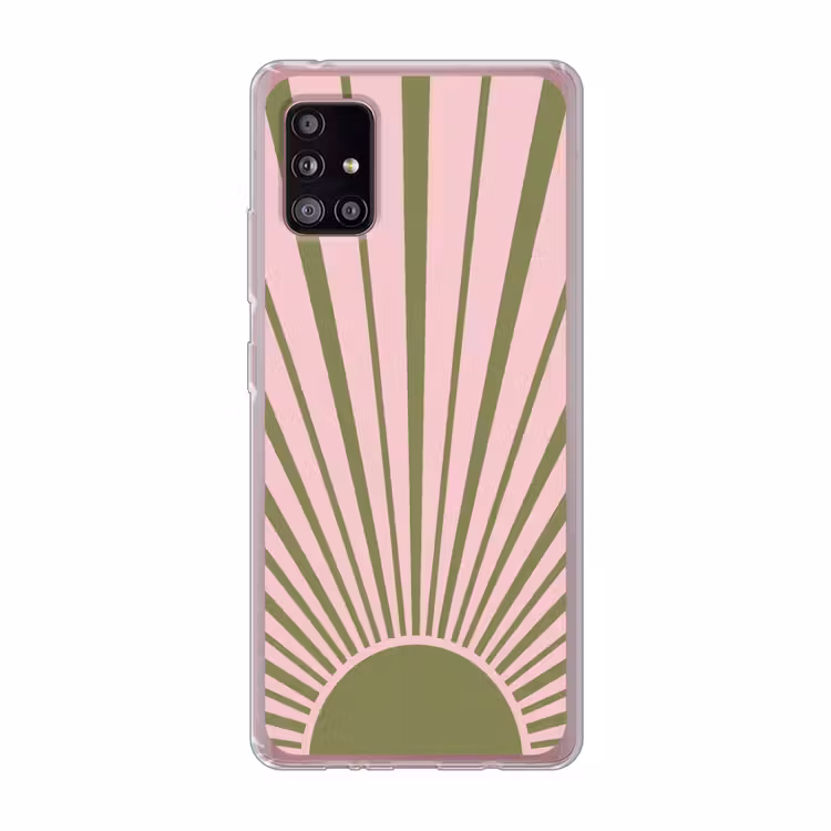 Abstract - Stralen - Grafisch - Roze - Groen Telefoonhoesje Samsung Galaxy A51 5G klein -3d
