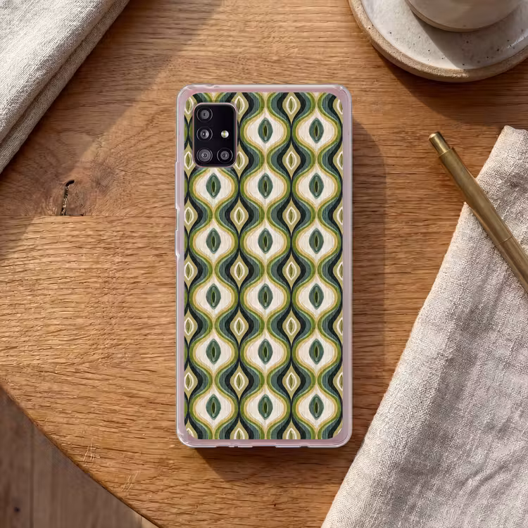 Abstract - Ritmisch - Groen Telefoonhoesje Samsung Galaxy A51 5G klein 373 -sfeer1