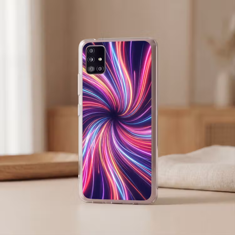 Abstract - Swirl - Futuristic - Neon Telefoonhoesje Samsung Galaxy A51 5G klein -sfeer2