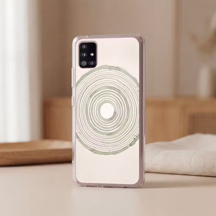 Abstractie - Cirkels - Waterverf - Groen - Modern Telefoonhoesje Samsung Galaxy A51 5G klein -sfeer2