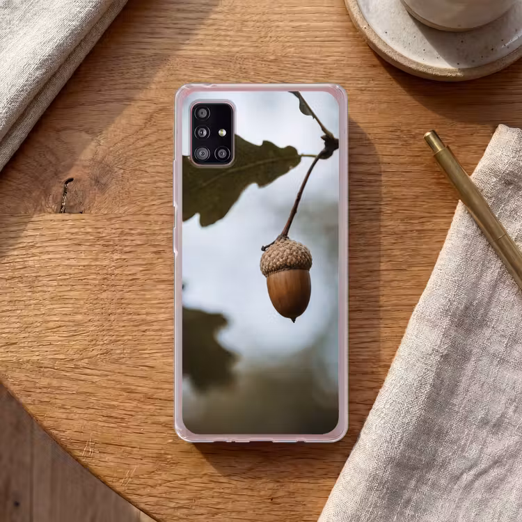 Eikel - Eikenblad - Bos - Herfst - Natuur Telefoonhoesje Samsung Galaxy A51 5G klein -sfeer1