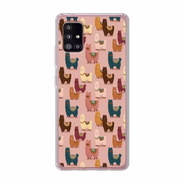 Alpaca's - Patroon - Kleurrijk Telefoonhoesje Samsung Galaxy A51 5G klein 373 -3d