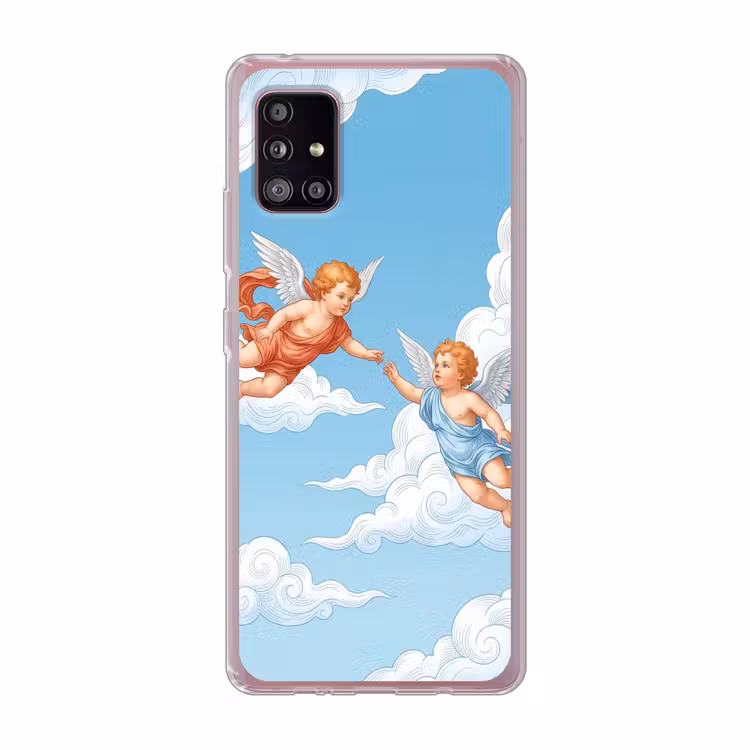Engel - Vliegend - Klassiek - Blauw Telefoonhoesje Samsung Galaxy A51 5G klein -3d