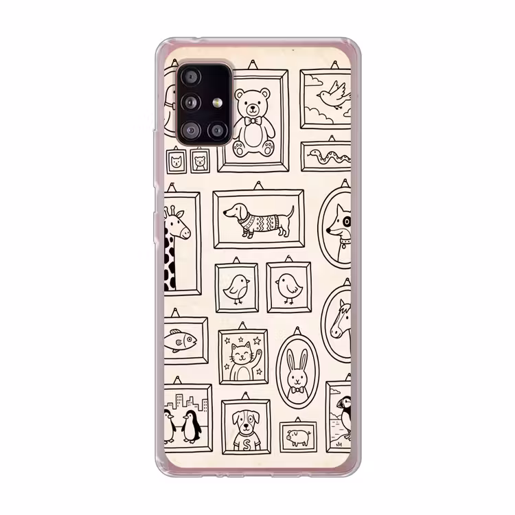 Dieren - Illustratie - Lijsten - Galerij - Speels Telefoonhoesje Samsung Galaxy A51 5G klein -3d