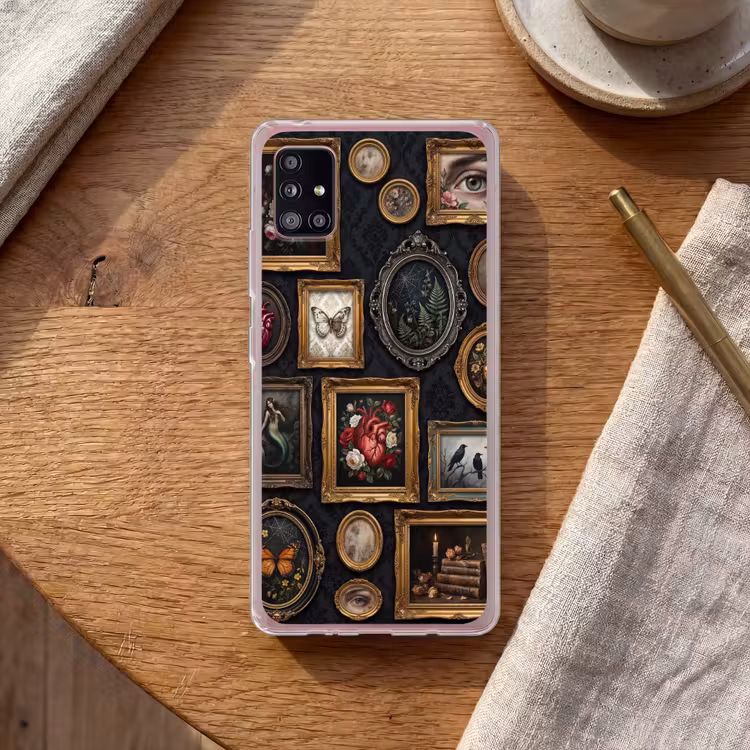 Kunst - Collectie - Vintage - Klassiek - Donker Telefoonhoesje Samsung Galaxy A51 5G klein -sfeer1