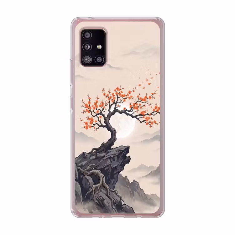 Aziatisch - Bloesem - Rood Telefoonhoesje Samsung Galaxy A51 5G klein -3d