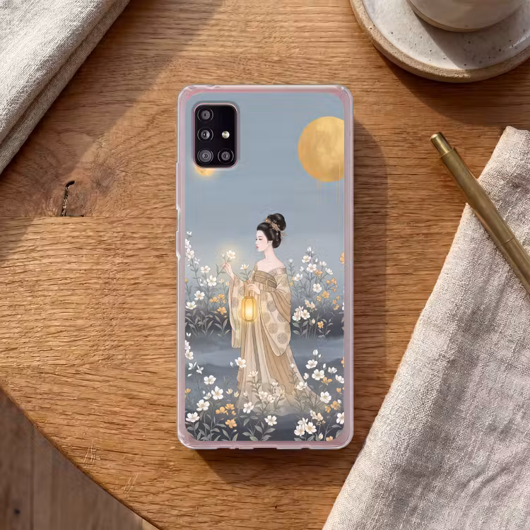 Aziatisch - Vrouw - Kimono Telefoonhoesje Samsung Galaxy A51 5G klein -sfeer1