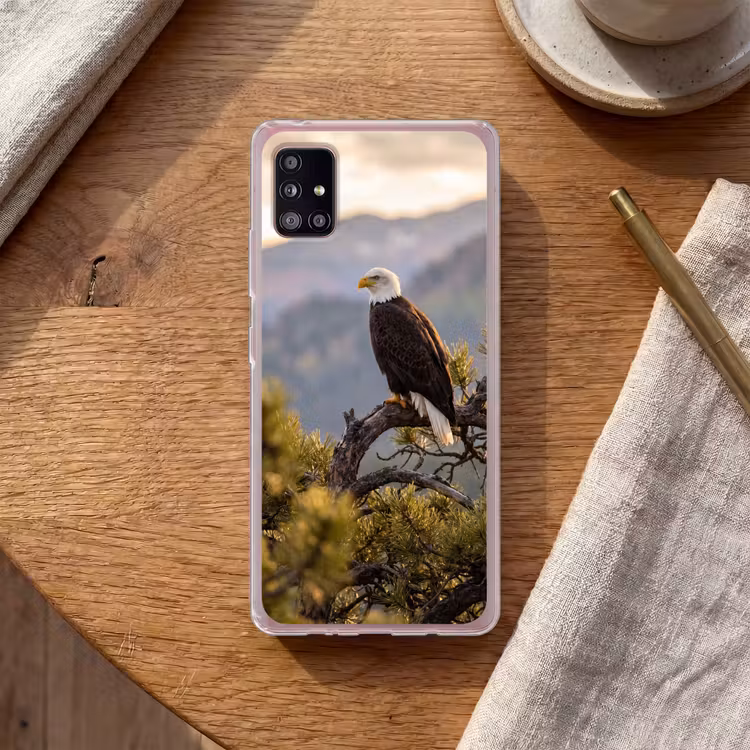 Zeearend - Boom - Bergen - Groen Telefoonhoesje Samsung Galaxy A51 5G klein -sfeer1