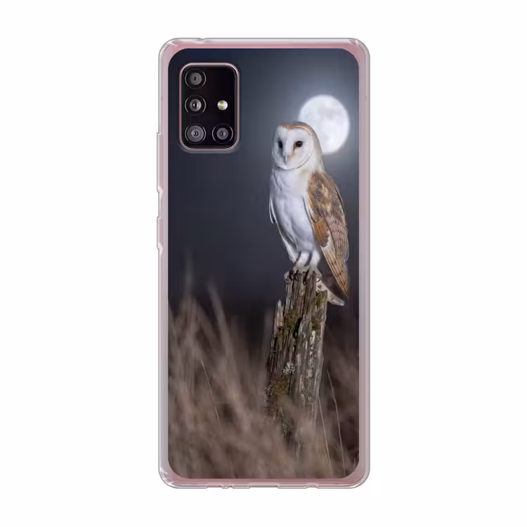 Kerkuil - Maan - Nacht Telefoonhoesje Samsung Galaxy A51 5G klein -3d