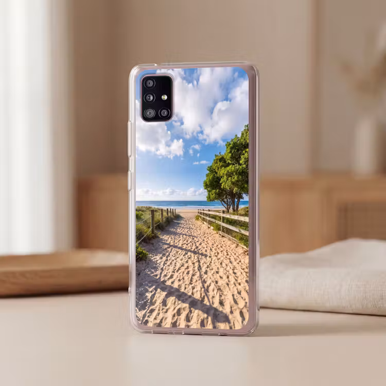 Strand - Zandpad - Oceaan - Natuur Telefoonhoesje Samsung Galaxy A51 5G klein -sfeer2