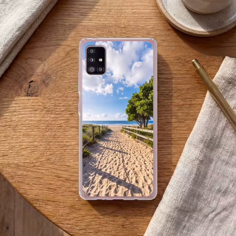 Strand - Zandpad - Oceaan - Natuur Telefoonhoesje Samsung Galaxy A51 5G klein -sfeer1