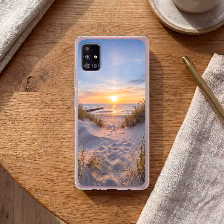 Strand - Zonsondergang - Natuur - Landschap Telefoonhoesje Samsung Galaxy A51 5G klein -sfeer1