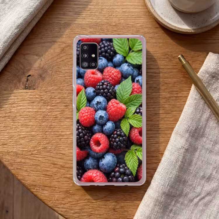 Bessen - Vers - Waterdruppels - Kleurrijk - Eten Telefoonhoesje Samsung Galaxy A51 5G klein -sfeer1