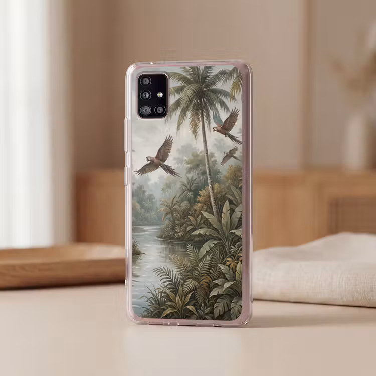Vogel - Vliegend - Tropisch - Landschap - Klassiek Telefoonhoesje Samsung Galaxy A51 5G klein -sfeer2
