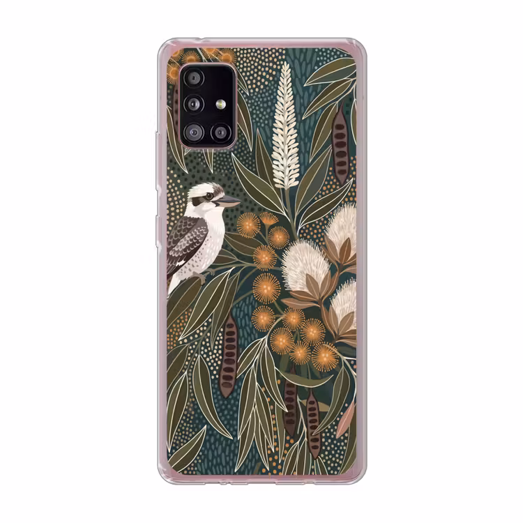 Vogel - Bladeren - Natuur - Illustratie - Groen Telefoonhoesje Samsung Galaxy A51 5G klein -3d
