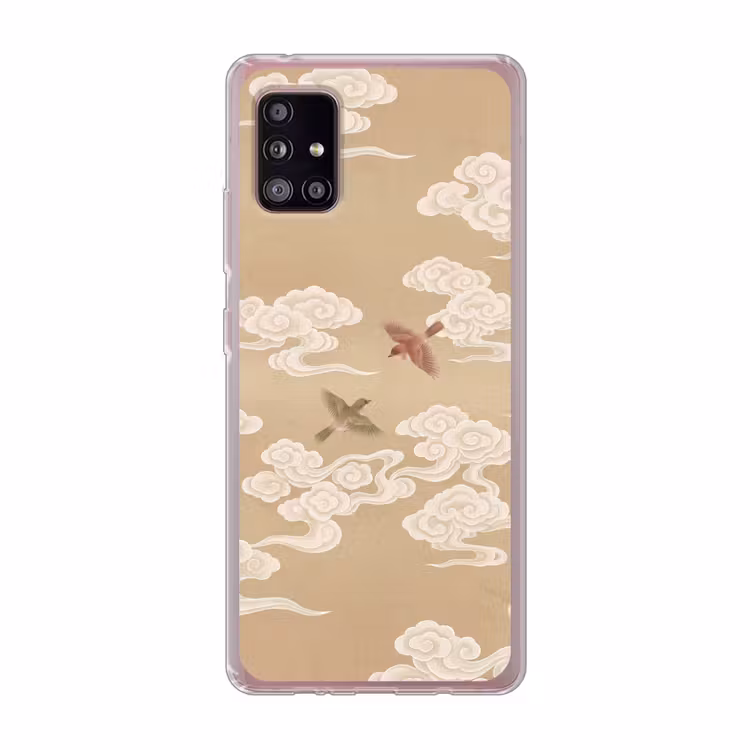 Vogels - Vliegen - Beige Telefoonhoesje Samsung Galaxy A51 5G klein -3d