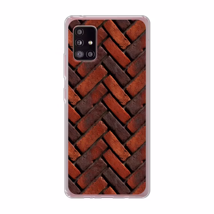 Bakstenen - Visgraat - Structuur - Roodbruin Telefoonhoesje Samsung Galaxy A51 5G klein 373 -3d