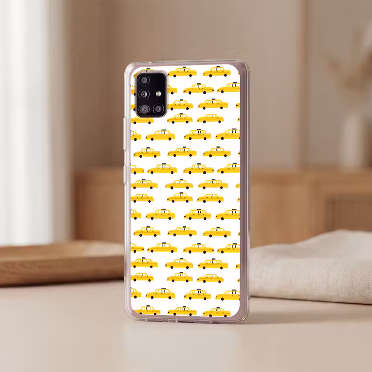 Taxi - Iconisch - Geel Telefoonhoesje Samsung Galaxy A51 5G klein 373 -sfeer2