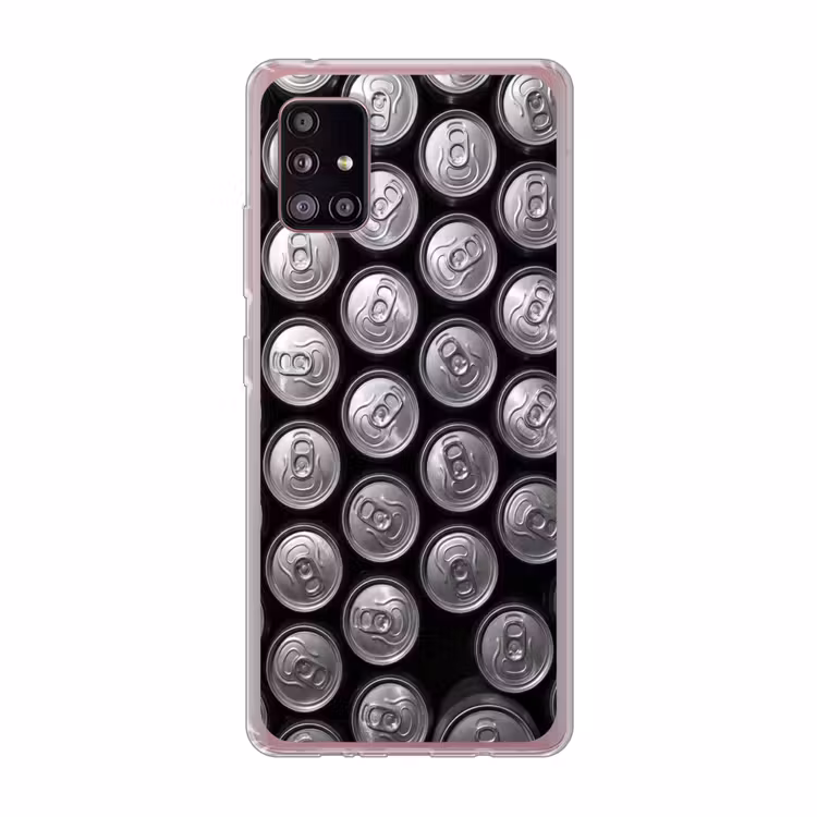 Blikjes - Aluminium - Patroon - Industrieel - Zilver Telefoonhoesje Samsung Galaxy A51 5G klein -3d