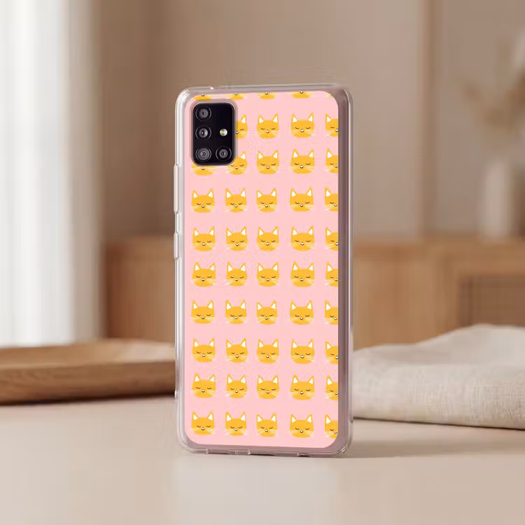 Katten - Patroon - Roze Telefoonhoesje Samsung Galaxy A51 5G klein 373 -sfeer2