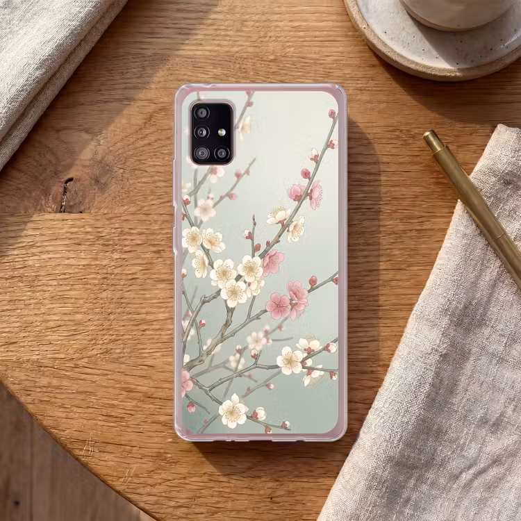 Kersen - Bloesem - Groen Telefoonhoesje Samsung Galaxy A51 5G klein -sfeer1