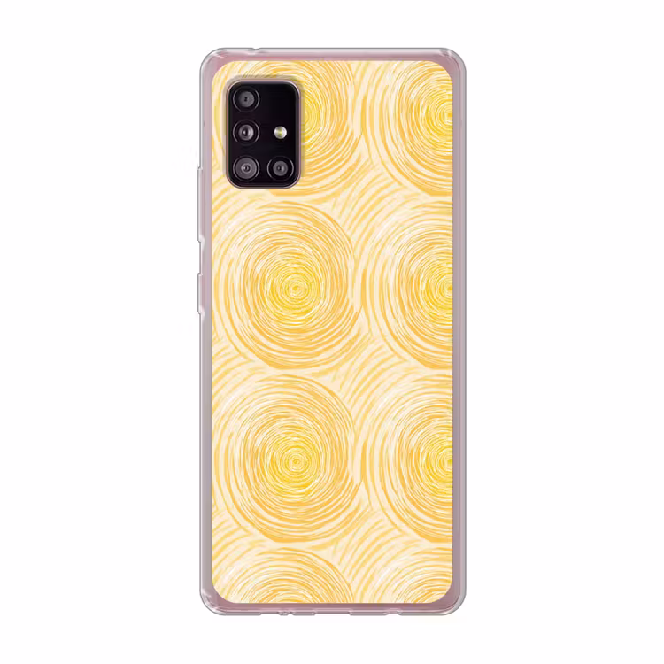 Cirkels - Abstract - Artistiek - Geel Telefoonhoesje Samsung Galaxy A51 5G klein 373 -3d
