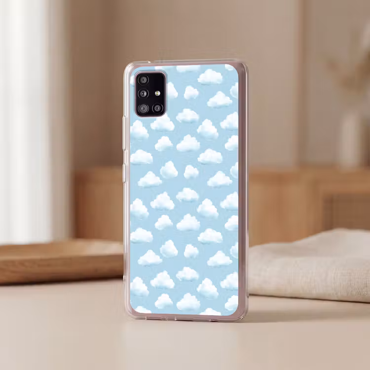Wolken - Illustratie - Blauw Telefoonhoesje Samsung Galaxy A51 5G klein 373 -sfeer2
