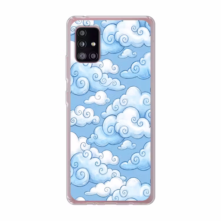 Wolken - Patroon - Hemel - Illustratie - Wit Telefoonhoesje Samsung Galaxy A51 5G klein -3d