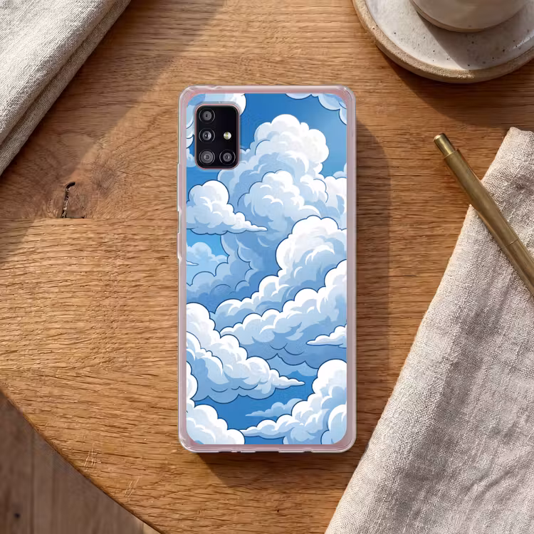 Wolken - Hemel - Abstract - Wit Telefoonhoesje Samsung Galaxy A51 5G klein -sfeer1