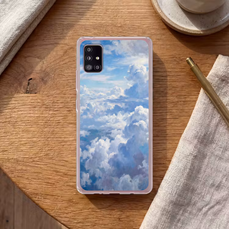 Wolken - Lucht - Natuur - Abstract - Blauw Telefoonhoesje Samsung Galaxy A51 5G klein -sfeer1
