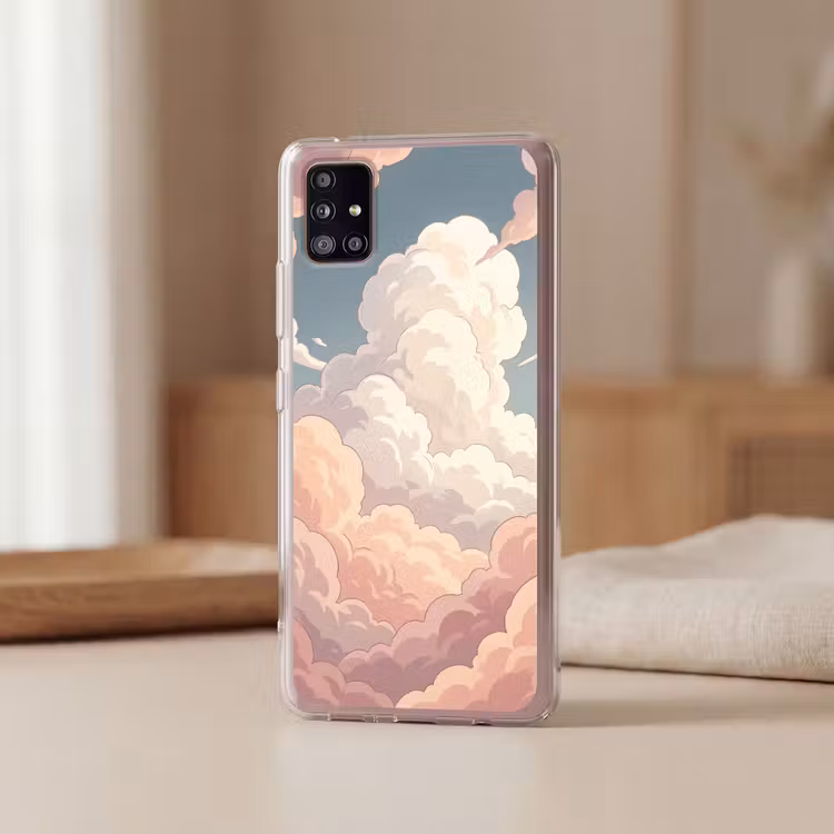 Wolken - Lucht - Natuur - Pastel - Roze Telefoonhoesje Samsung Galaxy A51 5G klein -sfeer2