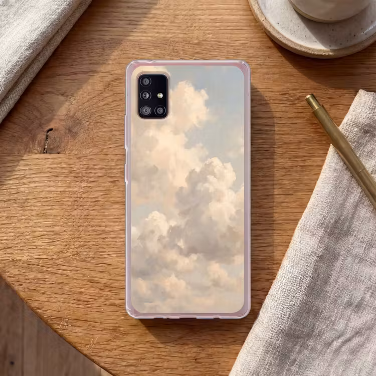 Wolken - Zacht - Natuur - Klassiek - Beige Telefoonhoesje Samsung Galaxy A51 5G klein -sfeer1