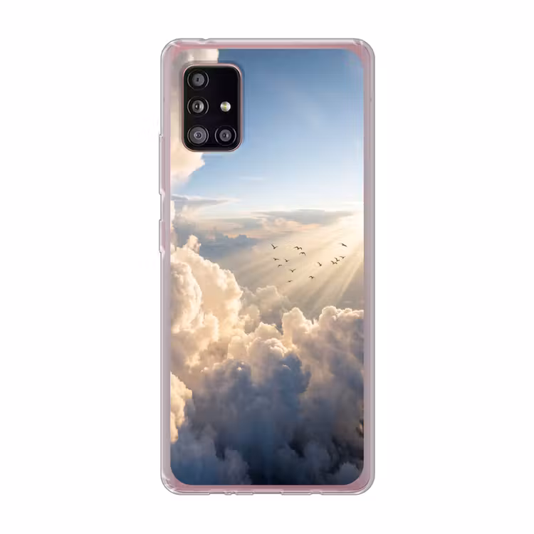 Wolken - Zonnestralen - Natuur - Wit Telefoonhoesje Samsung Galaxy A51 5G klein -3d