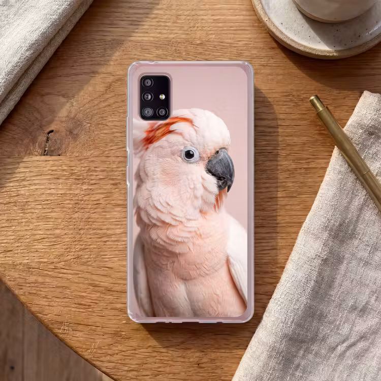 Kaketoe - Portret - Roze Telefoonhoesje Samsung Galaxy A51 5G klein -sfeer1