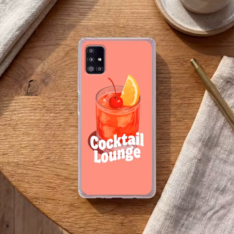 Cocktail Lounge - Glas - Koraal Telefoonhoesje Samsung Galaxy A51 5G klein -sfeer1