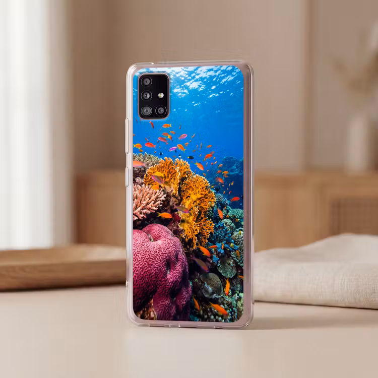Koraal - Vissen - Oceaan - Natuur - Kleurrijk Telefoonhoesje Samsung Galaxy A51 5G klein -sfeer2