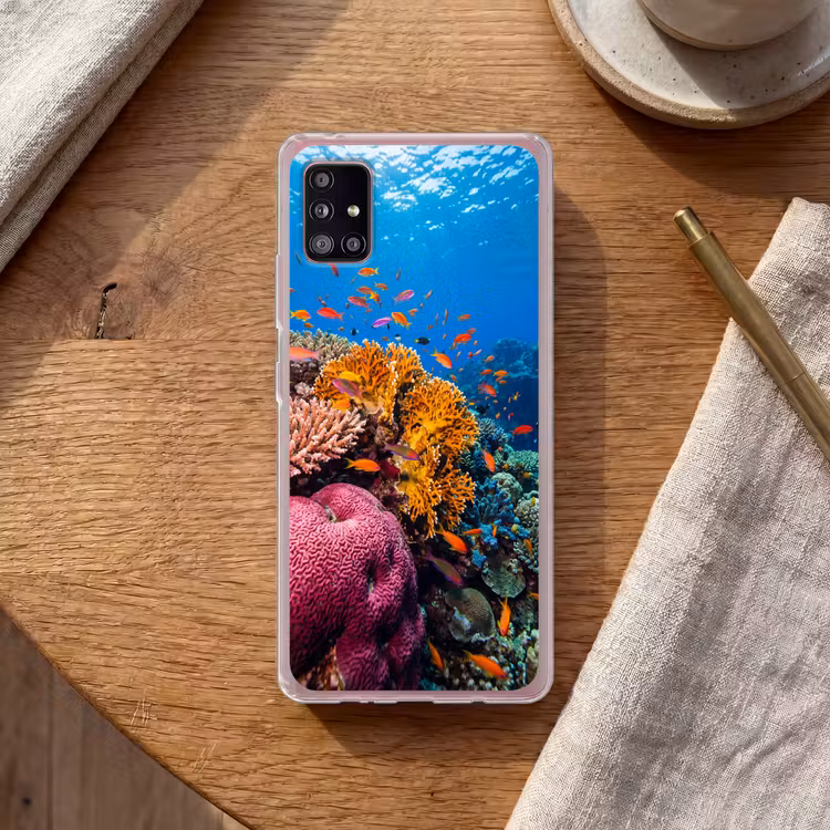 Koraal - Vissen - Oceaan - Natuur - Kleurrijk Telefoonhoesje Samsung Galaxy A51 5G klein -sfeer1