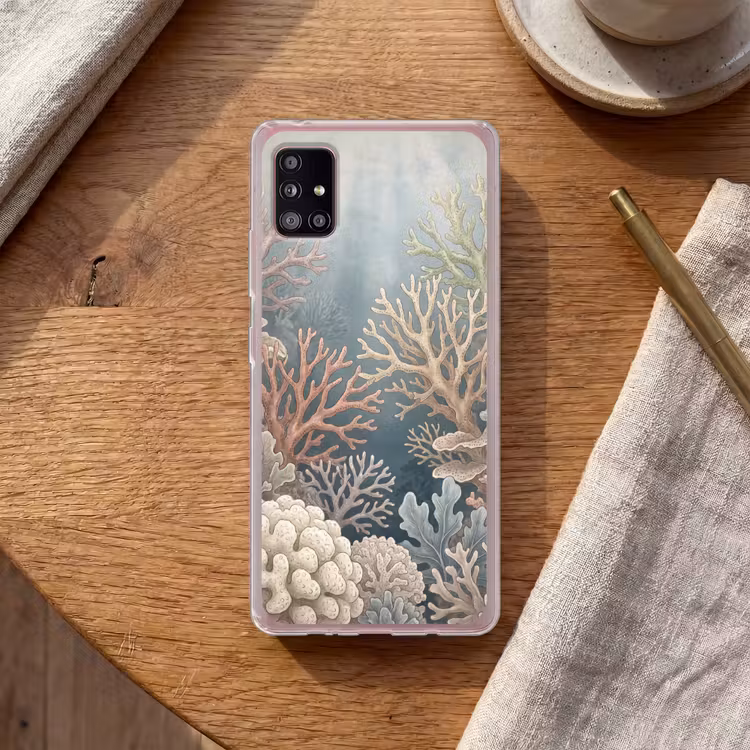 Koraal - Zeeleven - Onderwater - Illustratie - Natuur Telefoonhoesje Samsung Galaxy A51 5G klein -sfeer1