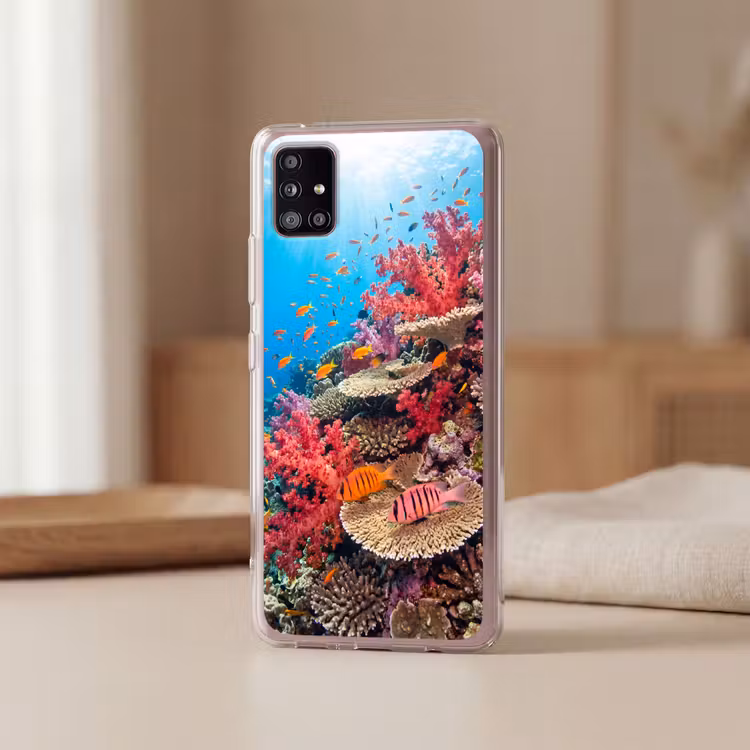 Koraalrif - Vissen - Onderwater - Tropisch - Rood Telefoonhoesje Samsung Galaxy A51 5G klein -sfeer2