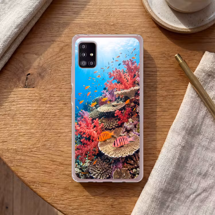 Koraalrif - Vissen - Onderwater - Tropisch - Rood Telefoonhoesje Samsung Galaxy A51 5G klein -sfeer1