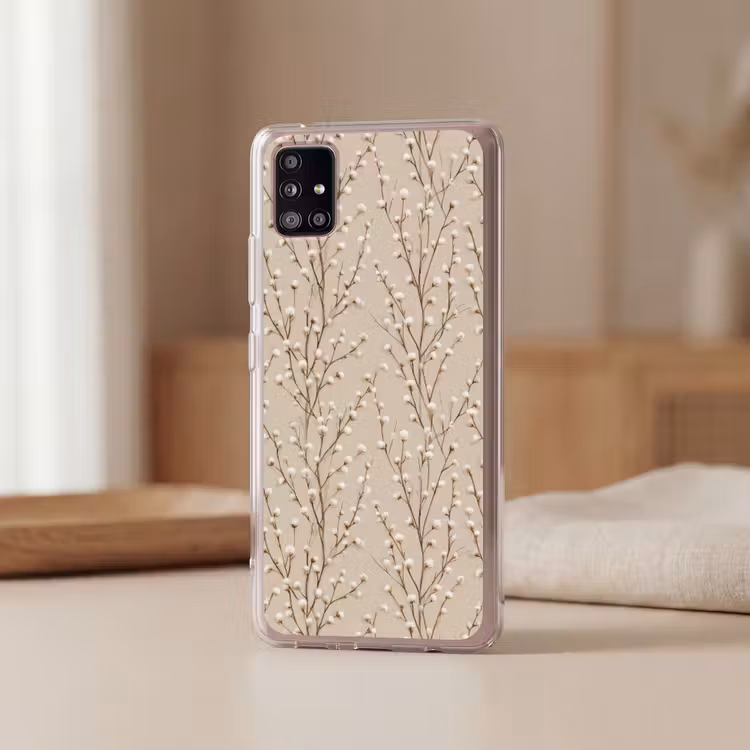 Katoen - Natuur - Taupe Telefoonhoesje Samsung Galaxy A51 5G klein 373 -sfeer2