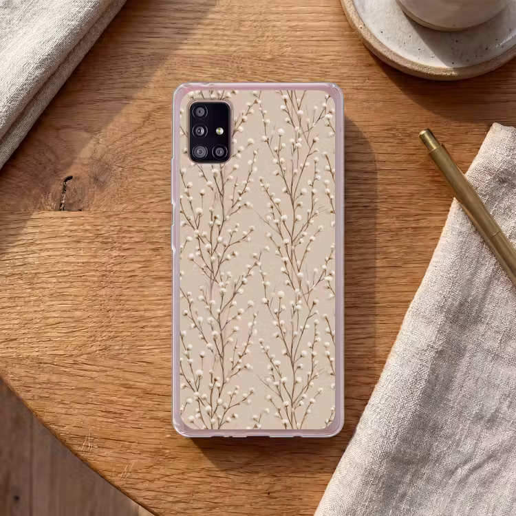 Katoen - Natuur - Taupe Telefoonhoesje Samsung Galaxy A51 5G klein 373 -sfeer1