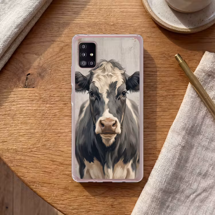 Koe - Portret - Dieren - Modern Telefoonhoesje Samsung Galaxy A51 5G klein -sfeer1