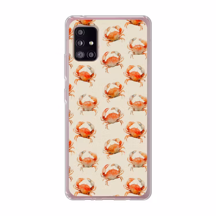 Krabben - Patroon - Oranje Telefoonhoesje Samsung Galaxy A51 5G klein 373 -3d