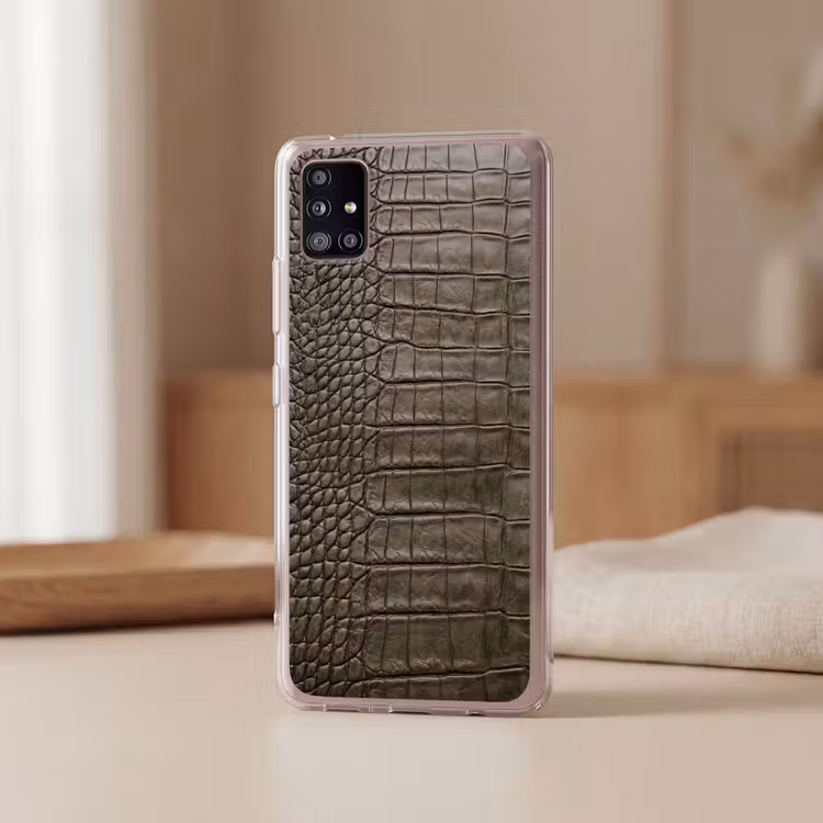 Krokodillenleer - Structuur - Groen Telefoonhoesje Samsung Galaxy A51 5G klein -sfeer2