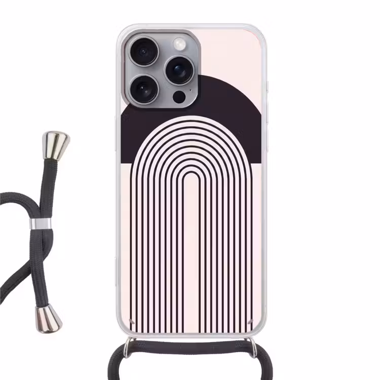 Phone case crossbody - Abstract - Arch - Modern - Abstract - Boog - Modern Hoesje iPhone 16 Pro Max met koord klein