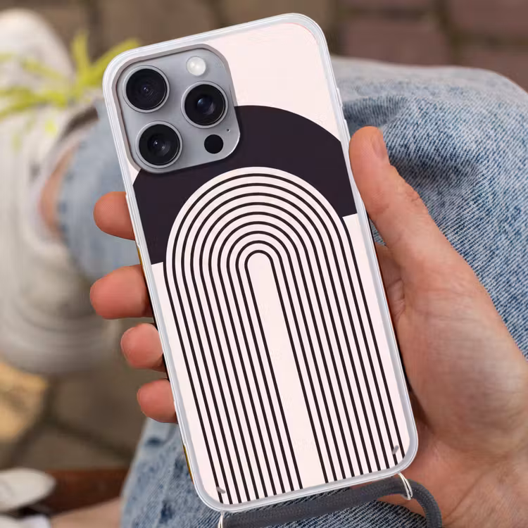 Phone case crossbody - Abstract - Arch - Modern - Abstract - Boog - Modern Hoesje iPhone 16 Pro Max met koord klein