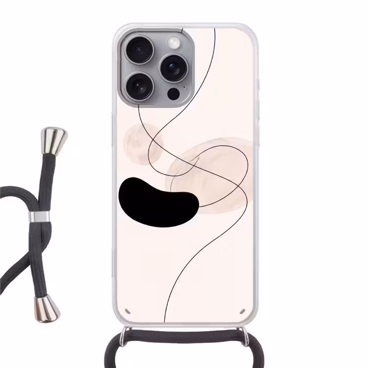 Phone case crossbody - Abstract - Forms - Art - Abstract - Vormen - Kunst Hoesje iPhone 16 Pro Max met koord klein