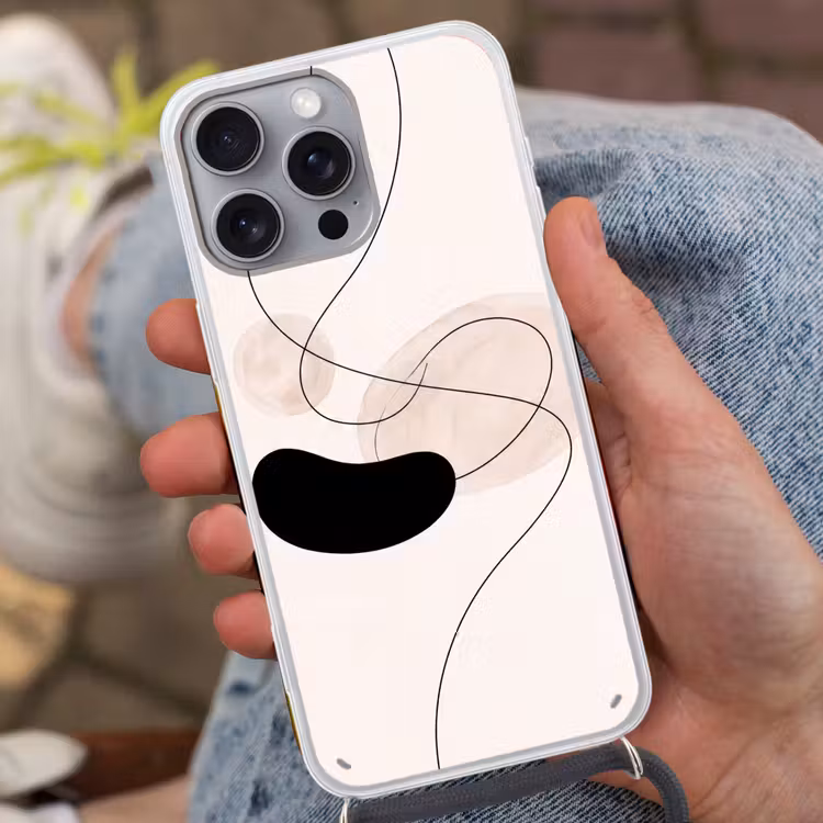 Phone case crossbody - Abstract - Forms - Art - Abstract - Vormen - Kunst Hoesje iPhone 16 Pro Max met koord klein